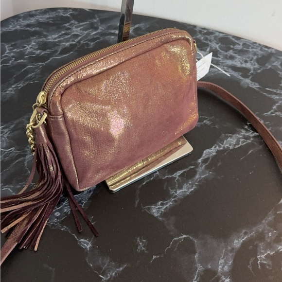 HOBO Handbag Renny Leather Small Metallic Crossbody Camera Bag AUTHENTIC NWT - Picture 5 of 12